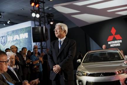 우에스기 미쓰비시 모터스 부사장이 지난해 LA오토쇼에 참석한 모습./블룸버그 제공