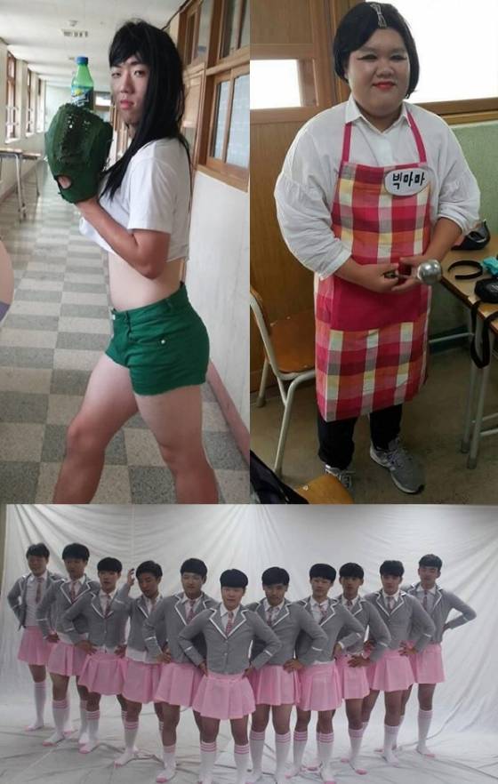 음료 광고 속 설현, MBC '마이 리틀 텔레비전' 속 이혜정, 아이오아이(I.O.I)로 분장한 학생들. /사진=페이스북 캡처