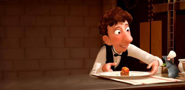 영화 ‘라따뚜이’에서 주인공인 생쥐 레미가 요리비평가에게 내놓기 위해 만든 라타투유를 식당 사장이 된 링귀니가 옮기려 하고 있다.픽사 홈페이지