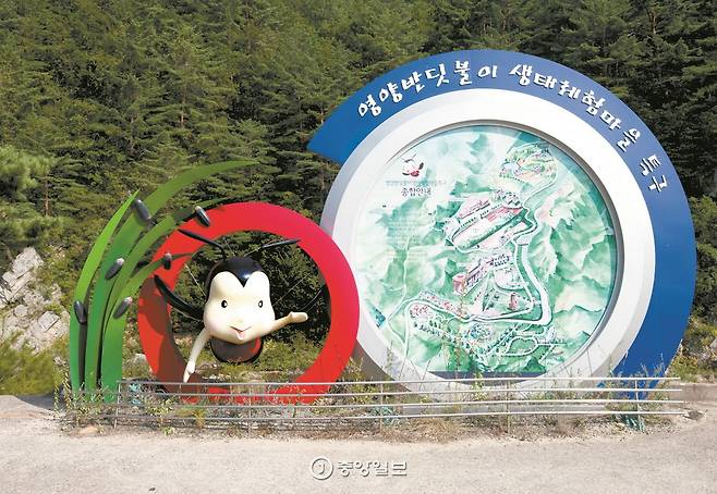 영양반딧불이특구 입구에 설치된 조형물.