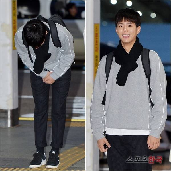 KBS2 드라마 '구르미 그린 달빛' 포상휴가차 출국하기 위해 인천국제공항으로 들어서고 있는 박보검. 사진=이규연 기자 fit@hankooki.com