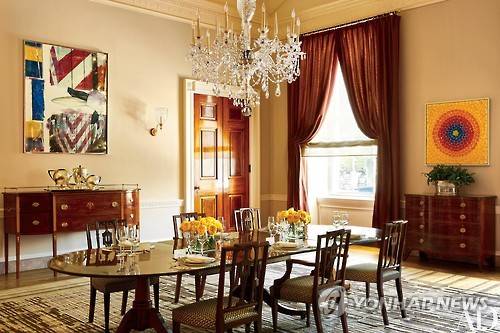 버락 오바마 미국 대통령 가족이 식사할 때 사용한 백악관 내 식당[AP=연합뉴스]