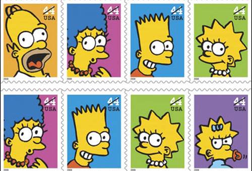 방영 20주년을 맞아 제작됐던 심슨 우표 [출처=유에스에이투데이]