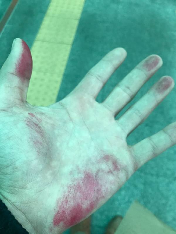 박정희 흉상을 훼손했다는 최황씨가 ‘작업’ 중에 찍은 사진. 사진|최황 씨 제공