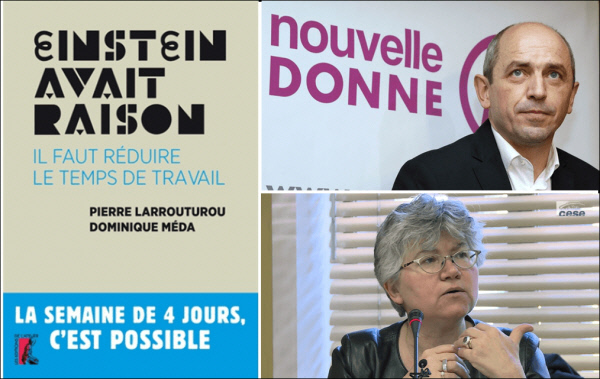 의 표지 사진(왼쪽)과 공저자인 피에르 라루튀루(오른쪽 위)와 도미니크 메다. 출처:nouvelle donne
