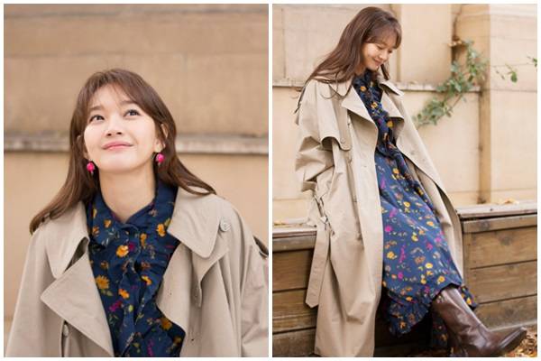 신민아가 트렌치 코트를 착용했다. ⓒ MK스타일 / tvN ‘내일 그대와’