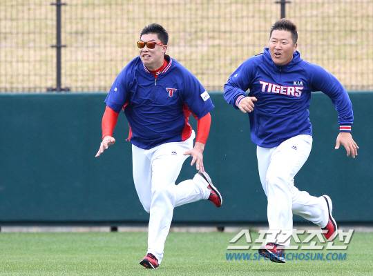 나지완-최형우 달리기 대결 '제대로 붙어보자'