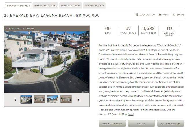 사이트에 올라온 별장 설명 [출처=Villa Real Estate]