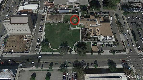 구글 어스에 나오는 글렌데일시 평화의 소녀상