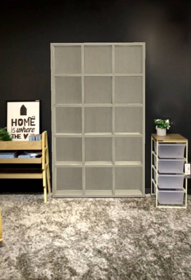 한샘몰 증강현실(AR) 기능으로 '샘책장'을 설치한 모습