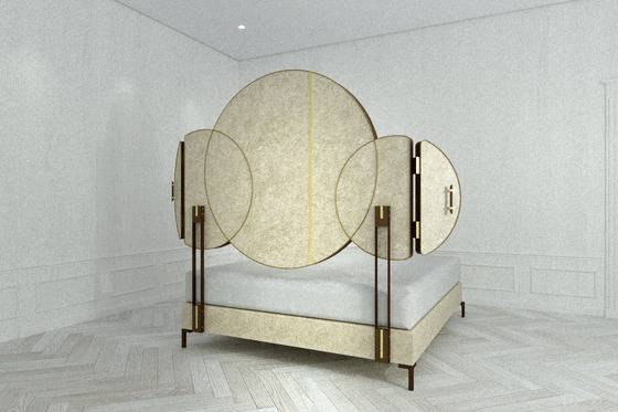 1억원이 넘는 침대로 유명한 영국 사보이어와 협업한 침대. 보름달을 모티브로 삼았다. [사진 태오양스튜디오]