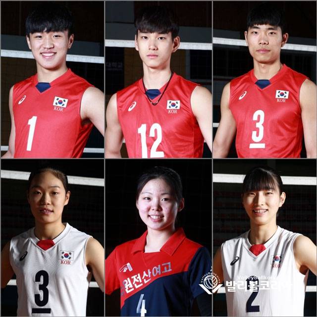 【발리볼코리아닷컴=김경수기자】남자고등부 임동혁, 임성진(제천산업고), 최익제(남성고), 여자고등부 이원정(선명여고), 한수진(수원전산여고), 이주아(원곡고).2017.04.23.