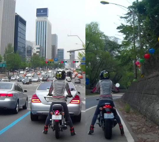 자료화면 - 왼쪽이 원래 타던 울프 클래식(시트고 710㎜), 오른쪽이 W800과 똑같은 시트고(790㎜)의 두카티 스크램블러62입니다. 왼쪽은 척 봐도 느무 편안...