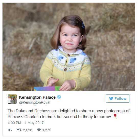 샬롯 공주의 두 돌 사진 [출처=켄싱턴 궁 공식 인스타그램]