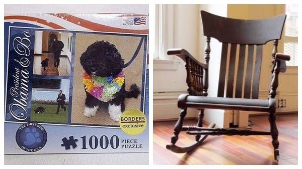 버락 오바마 미국 대통령이 샬롯 공주 첫 돌 당시 선물한 그림 퍼즐과 흔들의자