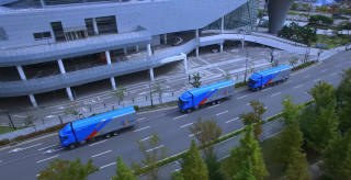 CJ대한통운 대형 트럭 운송 모습 (출처=CJ대한통운)