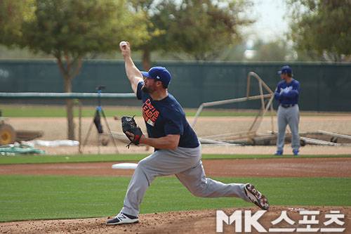 다저스 스프링캠프에서 라이브 BP를 하는 가니에의 모습. 사진= MK스포츠 DB