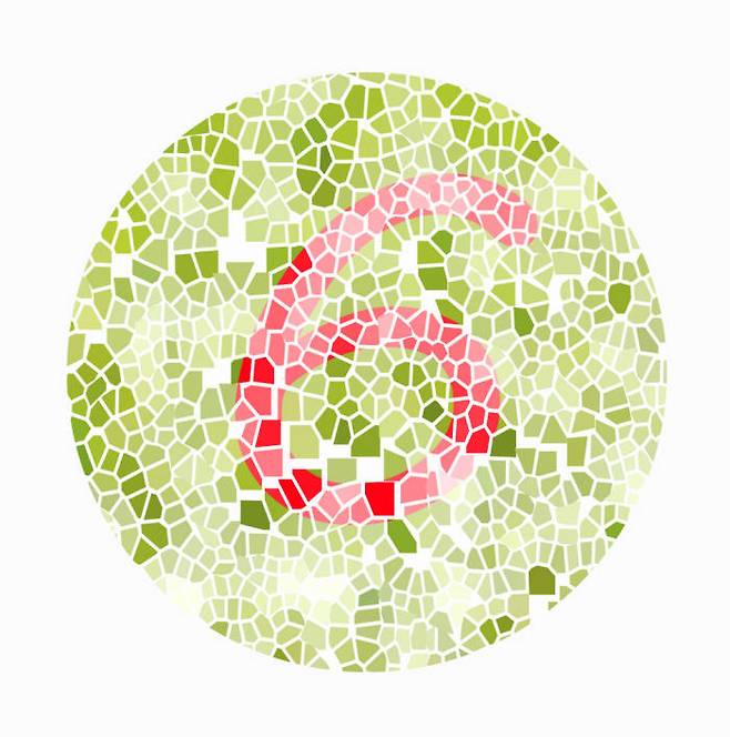 적록색맹을 확인하기 위한 색각테스트용지 (출처: Shutterstock)