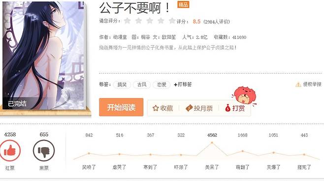 동만당이 꽃미남과 남장여자간의 러브스토리를 그린 만화 ‘공자님 거기 있어줄래요’ [사진 출처 : 동만당]