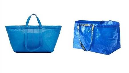 발렌시아가 캐리  쇼퍼백(왼쪽)과 이케아 장바구니(오른쪽)/사진=각 브랜드