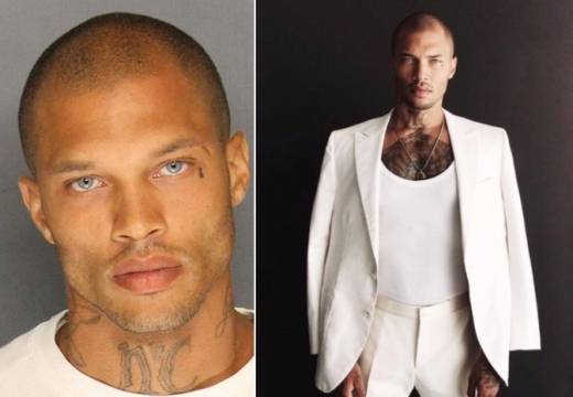 왼쪽은 제레미 믹스의 머그샷, 오른쪽은 모델로 활동하고 있는 현재