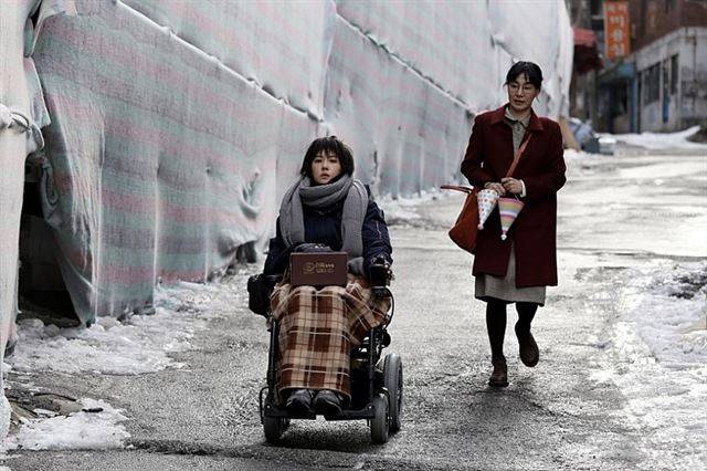 김선아는 영화 ‘더 파이브’ 속 은아를 연기하기 위해 3개월 간 휠체어에서 생활했다. 한국일보 자료사진