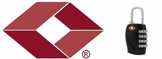 TSA 인증 마크(왼)와 TSA 인증 마크가 붙어 있는 자물쇠(오른) /사진=미국교통안전청 블로그