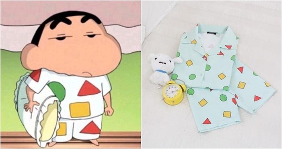 짱구는 못 말려 속 짱구 잠옷(왼쪽)과 스파오의 짱구 파자마/사진=이랜드월드 스파오