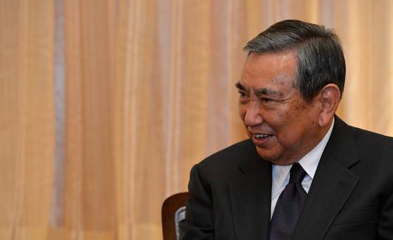 지난 2013년 서울을 방문했던 당시의 고노 요헤이 전 외상 [중앙포토]