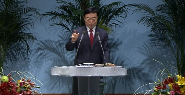 2014년 김성길 목사 설교 모습. 유투브 갈무리
