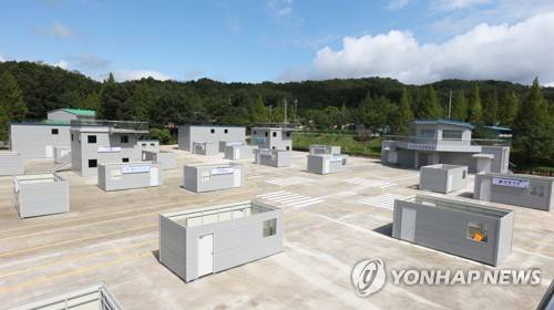 (괴산=연합뉴스) 윤우용 기자 = 17일 문을 연 충북 괴산군 청안 예비군훈련장 시가지 전술훈련장 모습. 2017.8.17   ywy@yna.co.kr