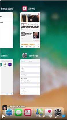 아이폰8의 멀티태스킹 화면 (출처= 길헤름 람보 트위터)