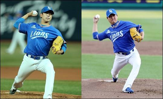 삼성 선발진의 토종 원투펀치 윤성환과 우규민. ⓒ 삼성 라이온즈