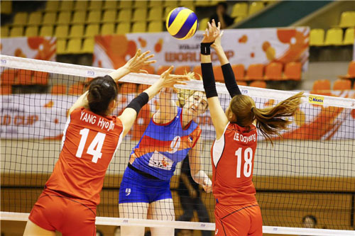 한국 여자 배구대표팀에 세르비아에 0-3 완패를 당했다. 사진=FIVB 제공