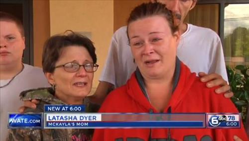 11세 소년의 총격에 8살짜리 딸을 잃은 미국 어머니가 방송에 출연해 억울한 사연을 밝히고 있다. (WATE 방송 캡처)