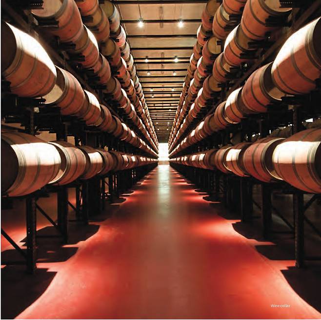 수도사들이 이용하던 과거의 공간을 현대적으로 재디자인한 와인저장고