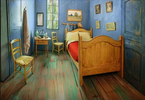 시카고 미술관이 반 고흐의 명작 '아를의 침실'을 그대로 재현한 방.