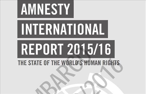 국제앰네스티가 23일(영국 런던시간) 발간한 2015년 세계인권상황보고서 표지