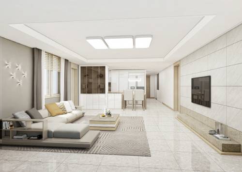 GS건설이 이달 분양하는 은평스카이뷰자이 모델하우스 거실. 지하철 3호선 구파발역을 걸어서 2분 내 이용할 수 있다. /사진제공=GS건설