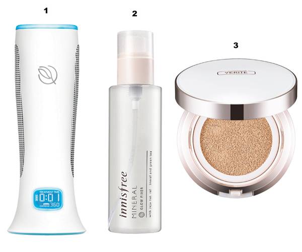 1. 트리아뷰티 `트리아 스킨 퍼펙팅 블루 라이트`2. 이니스프리 `미네랄 윤광 픽서`3. 베리떼 `UV 멀티쿠션 LX`