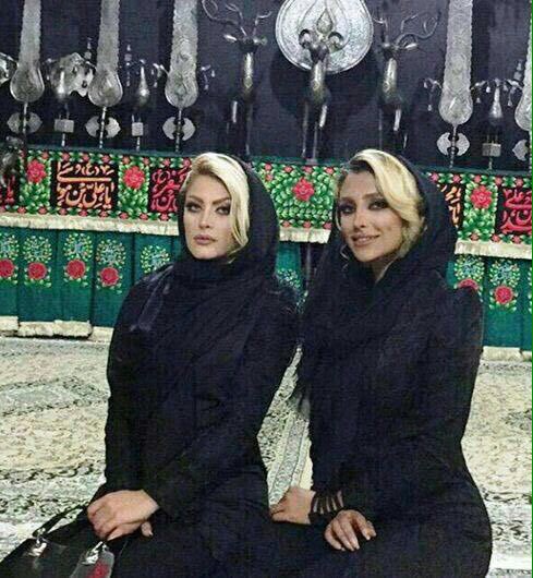 머리카락이 드러난 사진을 인스타그램에 올렸다가 이란 당국에 체포된 이란의 유명 모델 엘함 아랍(사진 오른쪽)의 모습.  (출처: 이란 인권운동가 트위터)