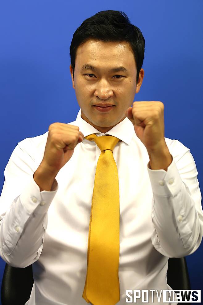 ▲ NBA 파이널 중계에 앞서 최선을 다하겠다는 의지를 밝힌 김승현 ⓒ 곽혜미 기자