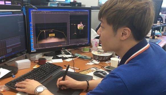 김광석 홀로그램 공연에 쓰일 CG 작업을 하는 모습 / 3D팩토리 제공