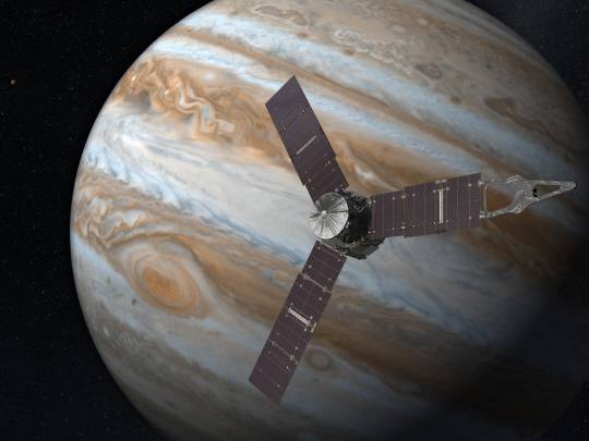 목성 주변의 주노 탐사선/사진=NASA