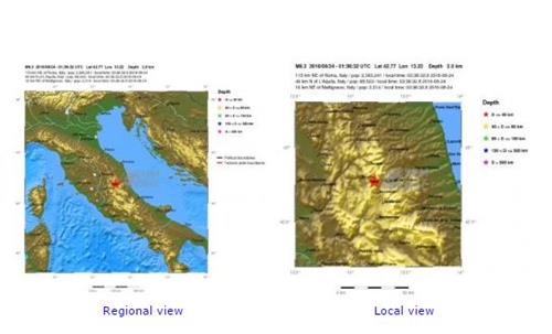 이탈리아 페루자서 강진 발생[유럽지중해지진센터 홈피 캡처]