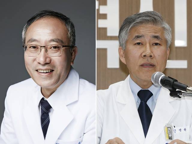 지난 5월 청와대는 서창석 서울대병원장(왼쪽)을 임명했다. 서 원장은 7월 백선하 서울대병원 신경외과장(오른쪽)을 승진시켰다. 백 과 장은 논란이 된 백남기씨의 사망진단서에 ‘병사’라고 쓴 당사자다. 서울대병원 홈페이지, 한겨레 이정아 기자