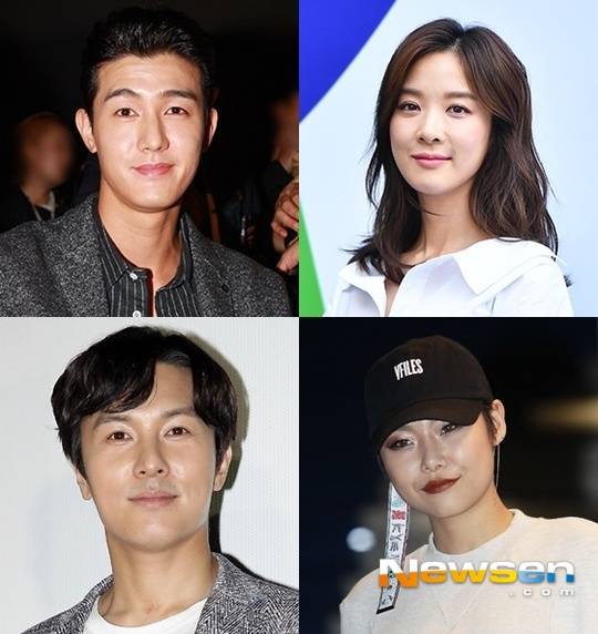 왼쪽 상단부터 시계 방향으로, 이기우-이청아-치타-김동완