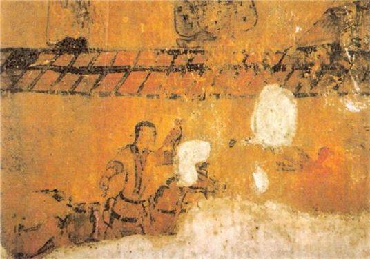 고구려 시대 고분 '삼실총' 벽화에서 나타난 매사냥 풍경. 고구려 때 이미 매사냥이 활발하게 이뤄졌음을 보여주는 사료다. 매사냥의 기원을 찾자면, 기원 전후 고조선 시대 만주 동북지방에서 수렵생활을 하던 숙신족(肅愼族)으로부터 습득한 것이 삼국시대로 내려와 성행했다고 전해진다.