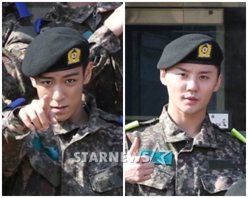 탑(왼쪽)과 김준수) / 사진출처=충남 논산 육군훈련소 홈페이지