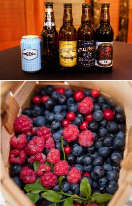 세계에서 가장 청정한 물로 만든 핀란드 맥주와 롱 드링크(위).핀란드에서 꼭 먹어봐야 할 야생 베리류.